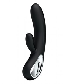 Pretty Love Elmer crni silikonski vibrator sa dodatkom za klitoris  BI 14413-1-1